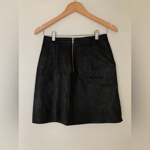 Zara basic faux leather skirt